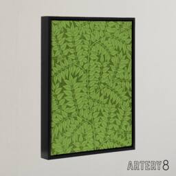 "Artery8 Leafy Branch Green Pattern W. Morris Black Framed Canvas Wall Art - Size: W24"" x H32""" - thumbnail 2
