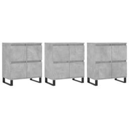 Berkfield Home Sideboards 3 pcs Concrete Grey Engineered Wood - thumbnail 2