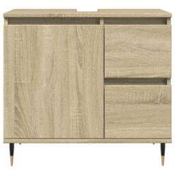 Berkfield Home Durable 3 Piece Bathroom Furniture Set Sonoma Oak Engineered Wood in Light Brown - thumbnail 9