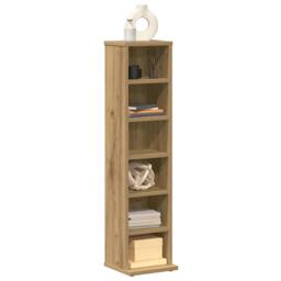 Berkfield Home CD Cabinet Artisan Oak 21x20x88 cm Engineered Wood - Size: 21 x 20 x 88 cm - thumbnail 3