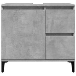 Berkfield Home Durable 3 Piece Bathroom Furniture Set Concrete Grey Engineered Wood - thumbnail 9
