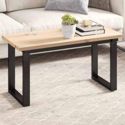 Berkfield Home Table Top 90x40x2.5 cm Rectangular Solid Wood Pine in Light Tan - thumbnail 2