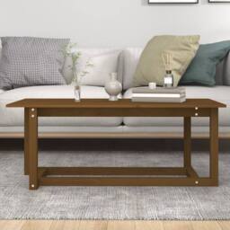 Berkfield Home Beautiful Coffee Table Honey Brown 110x55x45 cm Solid Wood Pine - Size: 110 x 55 x 45 cm - thumbnail 5