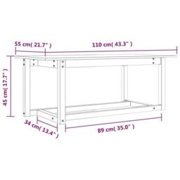 Berkfield Home Beautiful Coffee Table Honey Brown 110x55x45 cm Solid Wood Pine - Size: 110 x 55 x 45 cm - thumbnail 8
