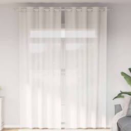 Berkfield Home Voile Curtains with Grommets 2 pcs White - thumbnail 2