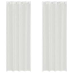 Berkfield Home Voile Curtains with Grommets 2 pcs White - thumbnail 3