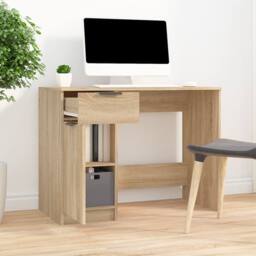 Berkfield Home Decorative Desk Sonoma Oak 100x50x75 cm Engineered Wood in Light Tan - Size: 100 x 50 x 75 cm - thumbnail 1