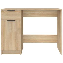Berkfield Home Decorative Desk Sonoma Oak 100x50x75 cm Engineered Wood in Light Tan - Size: 100 x 50 x 75 cm - thumbnail 7