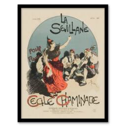 Artery8 Overture Cover for Woman from Seville Steinlen Framed Wall Art Print - Size: A4 - thumbnail 1