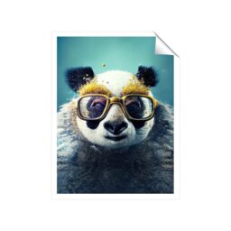 "Warren Reed - Designer Panda With Golden Glasses Splashart Unframed Art Print - Size: W24"" x H36""" - thumbnail 2