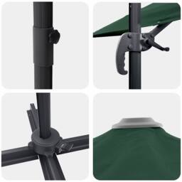 Berkfield Home Cantilever Roma Parasol Green 286x285x265 cm Aluminium - Size: 286 x 285 x 265 cm - thumbnail 9