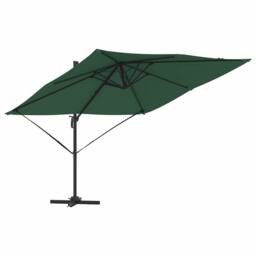Berkfield Home Cantilever Roma Parasol Green 286x285x265 cm Aluminium - Size: 286 x 285 x 265 cm - thumbnail 1