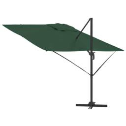 Berkfield Home Cantilever Roma Parasol Green 286x285x265 cm Aluminium - Size: 286 x 285 x 265 cm - thumbnail 8