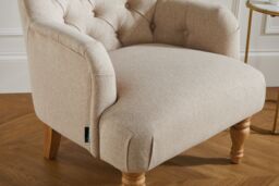 Birlea Fabric Arm Chair Padstow Easy Chair Traditional Accent in Beige - thumbnail 4