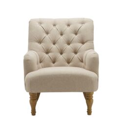 Birlea Fabric Arm Chair Padstow Easy Chair Traditional Accent in Beige - thumbnail 5