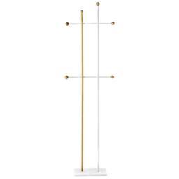 Wyld and Coco Luxor Freestanding Coat Rack Gold Steel 162cm 6 Hooks Modern - thumbnail 3