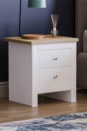 HD Designs Arlington 2 Drawer Chest Of Drawers Storage Bedroom Furniture in White - thumbnail 1