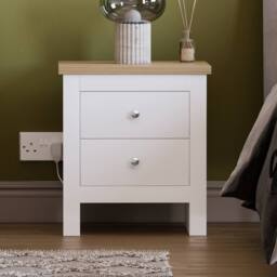 HD Designs Arlington 2 Drawer Chest Of Drawers Storage Bedroom Furniture in White - thumbnail 6