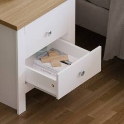 HD Designs Arlington 2 Drawer Chest Of Drawers Storage Bedroom Furniture in White - thumbnail 4