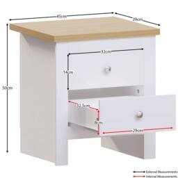 HD Designs Arlington 2 Drawer Chest Of Drawers Storage Bedroom Furniture in White - thumbnail 2