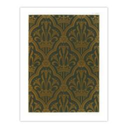 Artery8 GA & MA Audsley Framed Wall Art Lily & Crown Art Deco Pattern in Gold - Size: A4 - thumbnail 3