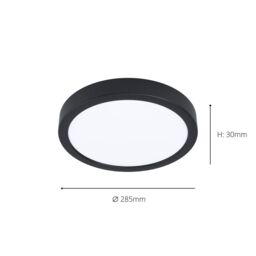 Eglo Argolis 2 Black Metal LED Outdoor Surface Light, Minimalist Design (H) 30mm - thumbnail 3
