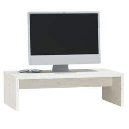 Berkfield Home Monitor Stand White 50x27x15 cm Solid Wood Pine - Size: 50 x 27 x 15 cm - thumbnail 4