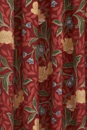 Dreams & Drapes 'Sandringham' 100% Cotton Pair of Pencil Pleat Curtains With Tie-Backs in Red - Size: 168 cm width x 229 cm drop - thumbnail 4