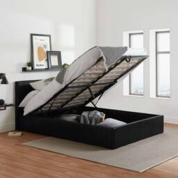 Birlea Berlin Black Ottoman Bed Faux Leather - Size: Small Double - thumbnail 2