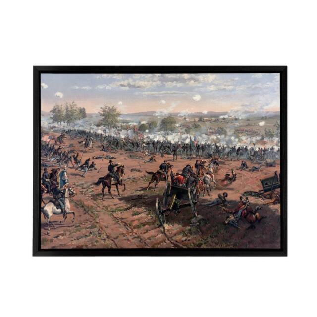 "Artery8 US Civil War Battle Of Gettysburg Framed Canvas Wall Art Print - Size: W12"" x H16""" - image 1
