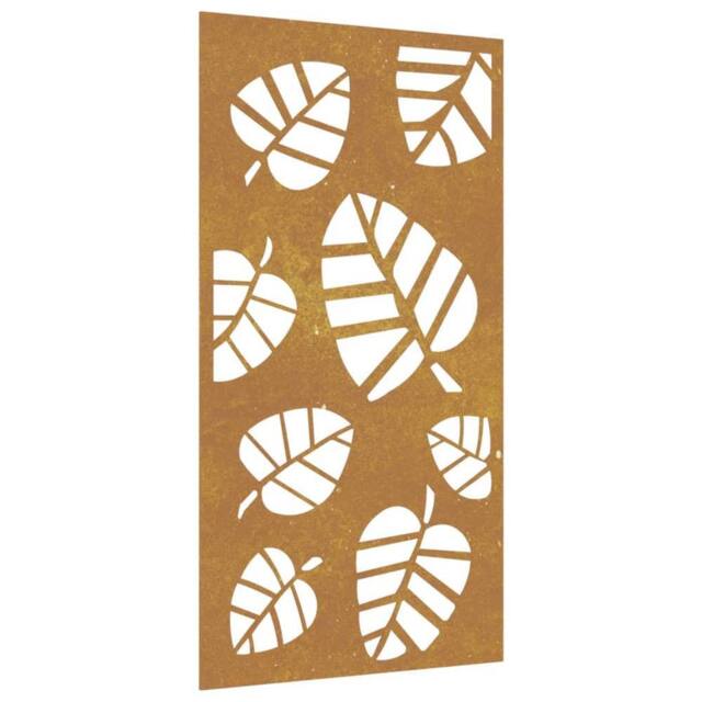 Berkfield Home Garden Wall Decoration 105x55 cm Corten Steel Leaf Design in Brown - image 1