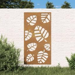 Berkfield Home Garden Wall Decoration 105x55 cm Corten Steel Leaf Design in Brown - thumbnail 2