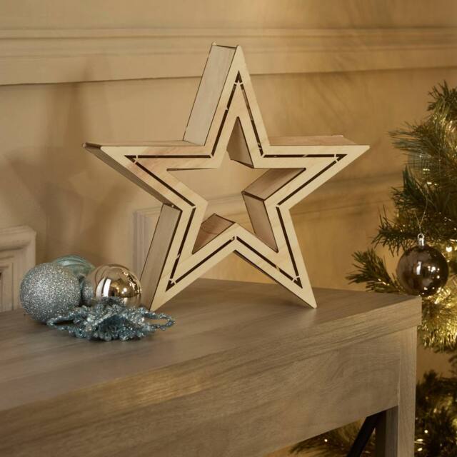 Lighting Collection Christmas Star Lamp in Brown - image 1