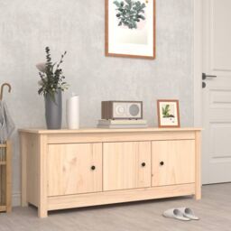 Berkfield Home Shoe Cabinet 110x38x45.5 cm Solid Wood Pine in Brown