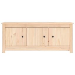Berkfield Home Shoe Cabinet 110x38x45.5 cm Solid Wood Pine in Brown - thumbnail 3