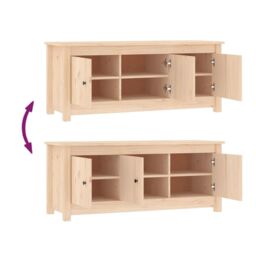 Berkfield Home Shoe Cabinet 110x38x45.5 cm Solid Wood Pine in Brown - thumbnail 6