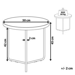 Wyld and Coco Round Coffee Table Walnut-Style Top Matte Black Legs 50 x 42 in Brown - thumbnail 4