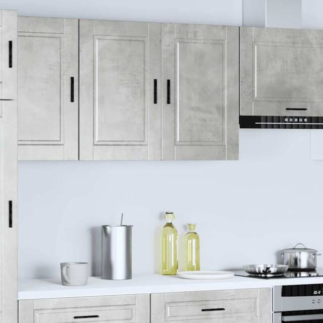 Berkfield Home Kitchen Wall Cabinet Porto Concrete Grey Engineered Wood - image 1