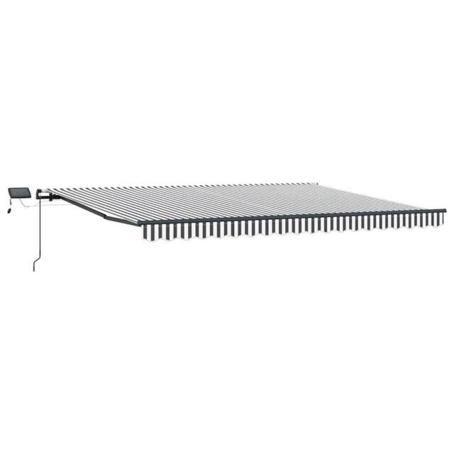 Berkfield Home Manual Retractable Awning with LEDs Anthracite&White 400x300 cm - image 1