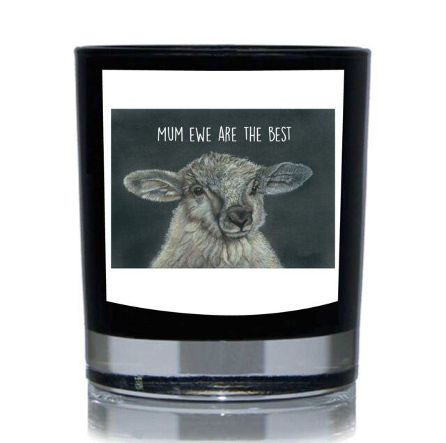 60 SECOND MAKEOVER Mum Ewe Are The Best, Sheep 20cl Candle in Black