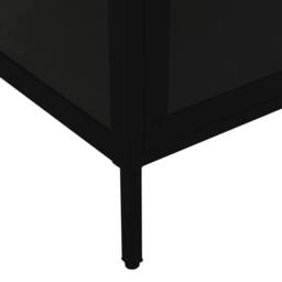 Berkfield Home Display Cabinet Black 90x40x180 cm Steel & Tempered Glass - Size: 90 x 40 x 180 cm - thumbnail 8