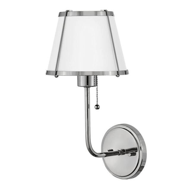Netlighting Hinkley Clarke Wall Lamp Shade Nickel White Metal Shade 1x E27 in Grey - image 1