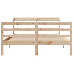 Berkfield Home Bed Frame with Headboard without Mattress 135x190 cm Double in Natural - thumbnail 4