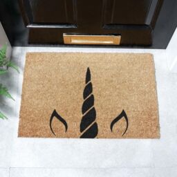 Artsy Mats Unicorn Horn Doormat - Regular 60x40cm in Black - Size: 40 cm x 60 cm - thumbnail 2
