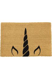 Artsy Mats Unicorn Horn Doormat - Regular 60x40cm in Black - Size: 40 cm x 60 cm - thumbnail 1