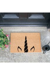 Artsy Mats Unicorn Horn Doormat - Regular 60x40cm in Black - Size: 40 cm x 60 cm - thumbnail 3