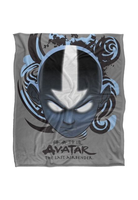 Avatar: The Last Airbender Avatar The Last Airbender Blue & Black Kanji Silky Touch Super Soft Throw Blanket 152 X 127 cm in White - image 1