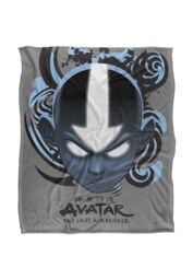 Avatar: The Last Airbender Avatar The Last Airbender Blue & Black Kanji Silky Touch Super Soft Throw Blanket 152 X 127 cm in White - thumbnail 1