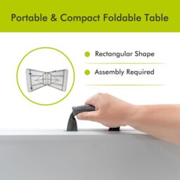 Royalford Folding Table 6ft 180cm Dining Buffet Picnic Camping Steel Frame Safety Lock in White - thumbnail 4