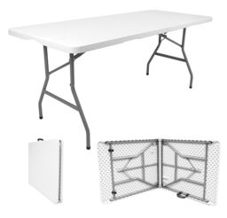 Royalford Folding Table 6ft 180cm Dining Buffet Picnic Camping Steel Frame Safety Lock in White
